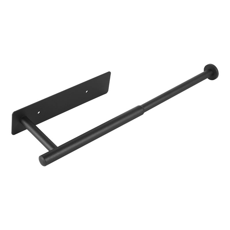 Wielofunkcyjny schowek na papier kuchenny, wysuwana półka na folię samoprzylepną, uchwyt na papier do szafki, wysuwany, czarny