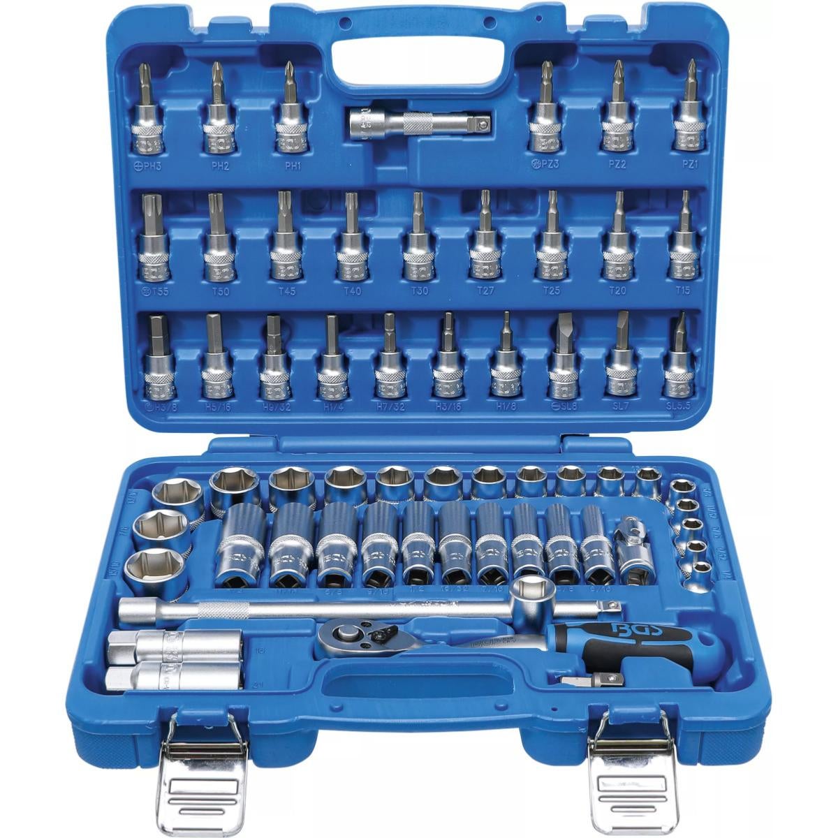 Jeu De Douilles BGS Do It Yourself - Avec Clé à Cliquet Inverseur Et Prolongateur - 3/4" - 24 Dents - En Acier Chromé