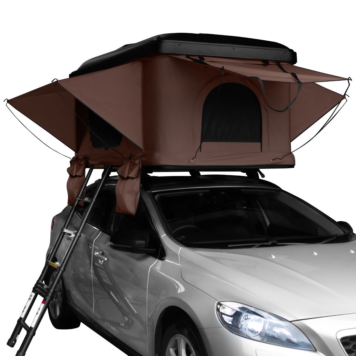 Tente De Toit Rigide 2-3 Pers. – Ouverture Pop-up 3s, Matelas 55 Mm, échelle Télescopique
