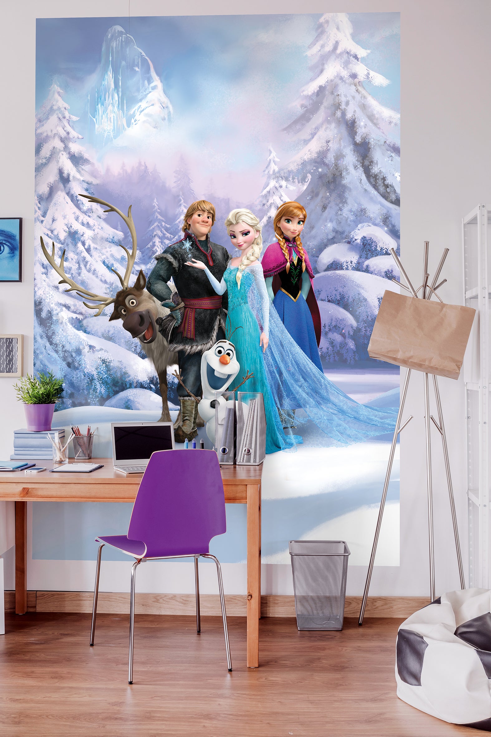 Fototapeta zamarznięta zimowa kraina niebieskim - 184 x 254 cm - DISNEY