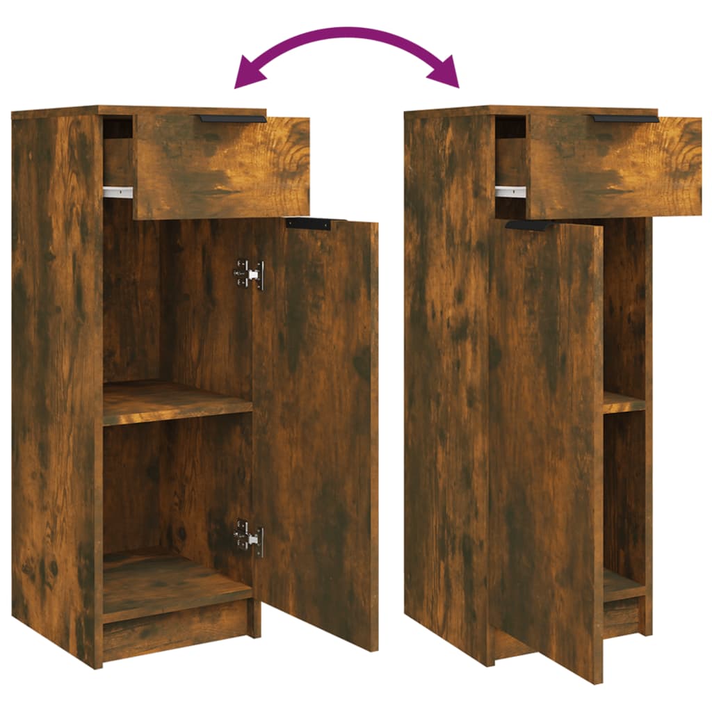 Armoire de bain Chêne fumé 32x34x90 cm Bois d'ingénierie vidaXL - 8