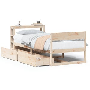 Cadre De Lit Simple En Pin Massif Blanc - ERST-HOLZ - 100x200 Cm