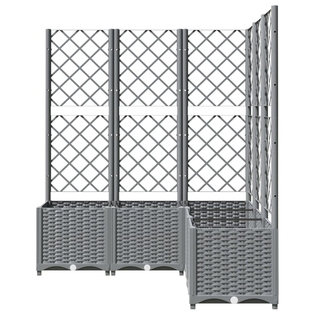 Maison Exclusive - Vaso/floreira jardim c/ treliça 120x120x136 cm PP cinza-claro - 4