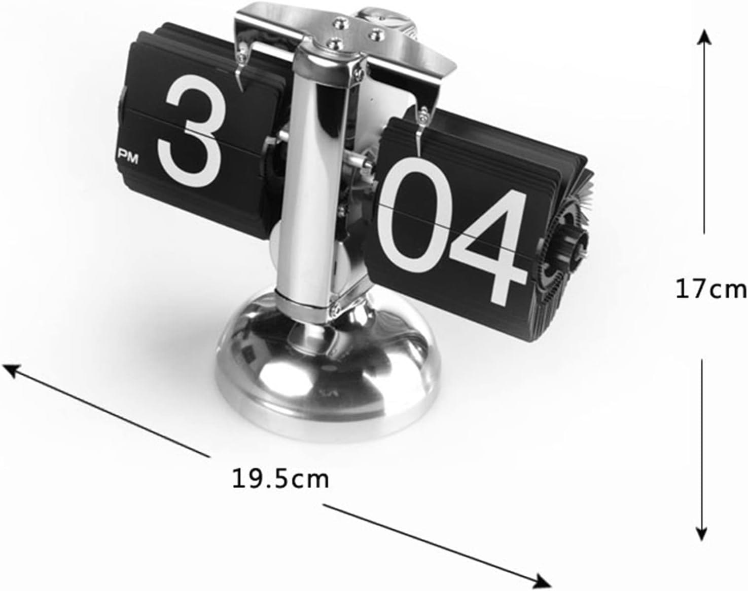 Balance vintage, horloge tournante automatique, salon, bureau, horloge de table, artisanat, alimenté par batterie, format 24 heures (noir) - 5