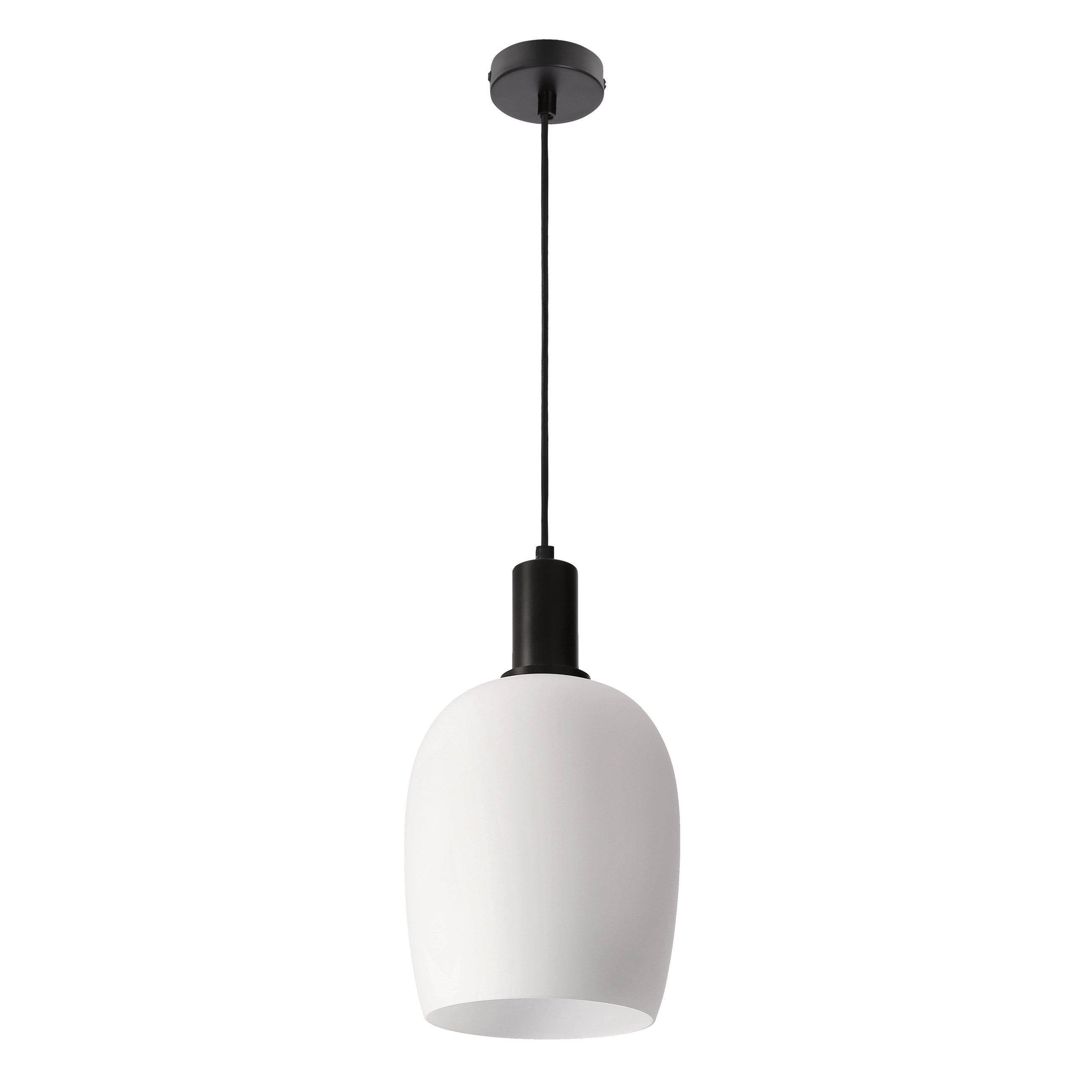 Lampa wisząca biały szklany klosz Wolken biało-czarna 1xE27x40W szkło wym:115x18x18cm IP20 Candellux