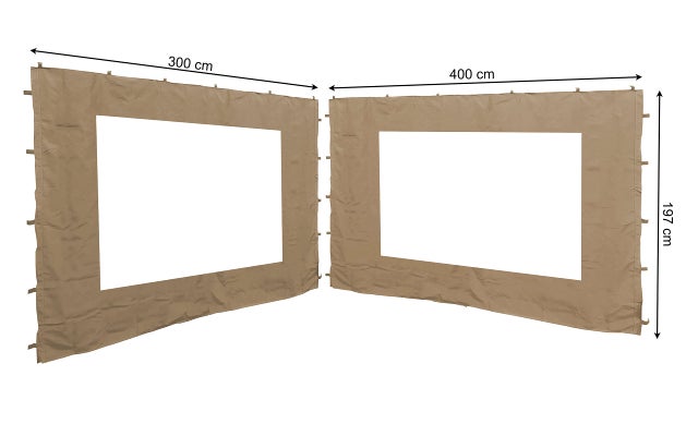 Outsunny Zanzariera Per Gazebo 3x4m Con Cerniere E Anelli, Pannelli Da 352x207cm   Nero Beige