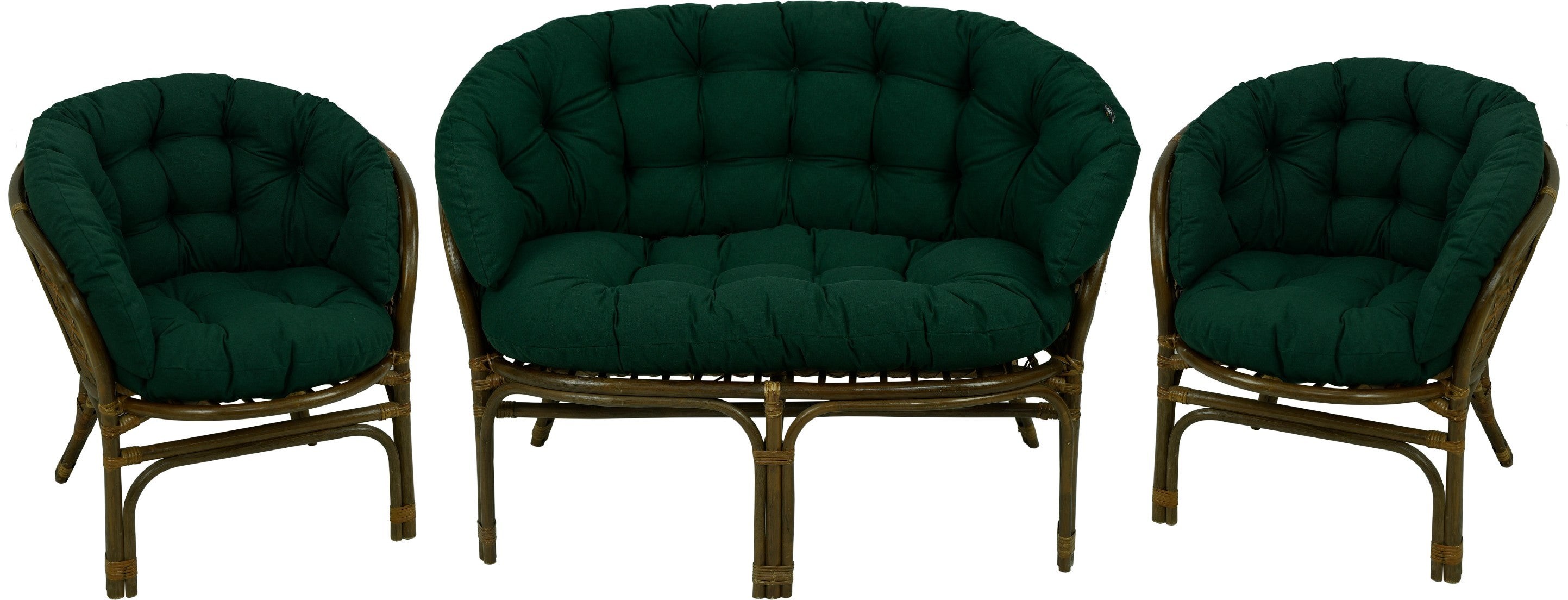 Poduszki na meble rattanowe wiklinowe AMPO komplet ciemny zielony wodoodporna 1 szt.