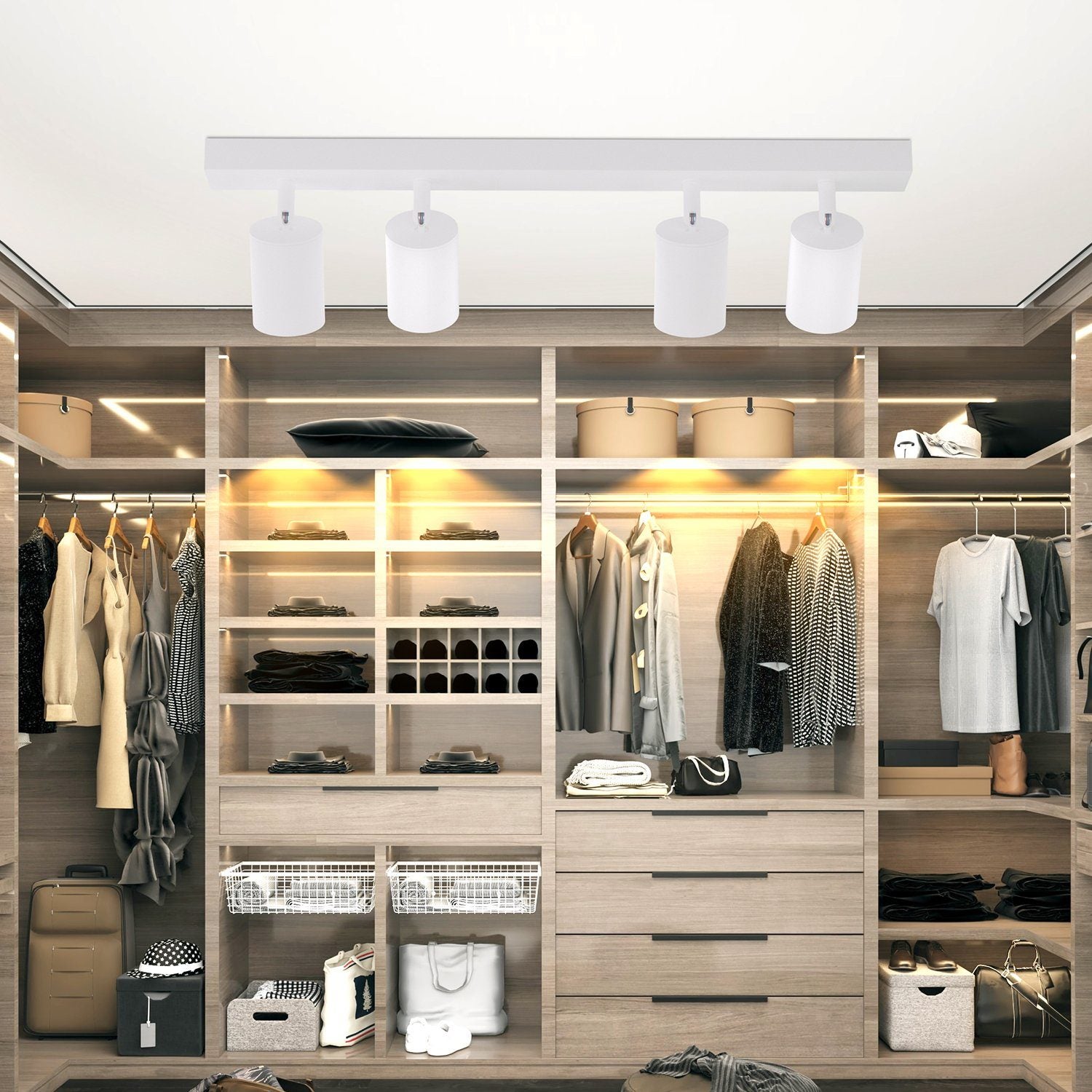 NETTLIFE Spot Max.25w GU10 Luz de techo LED Lámpara de moderna Lámpara de pared industrial giratoria de 350 ° para sala de estar Dormitorio - 8