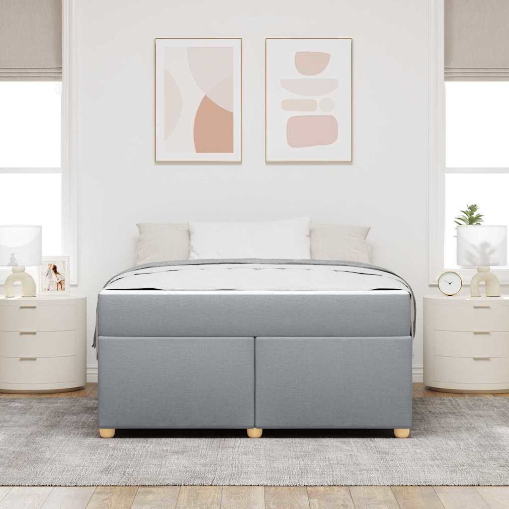 Cadre de lit avec matelas gris clair 140 x 200 cm en tissu - 3