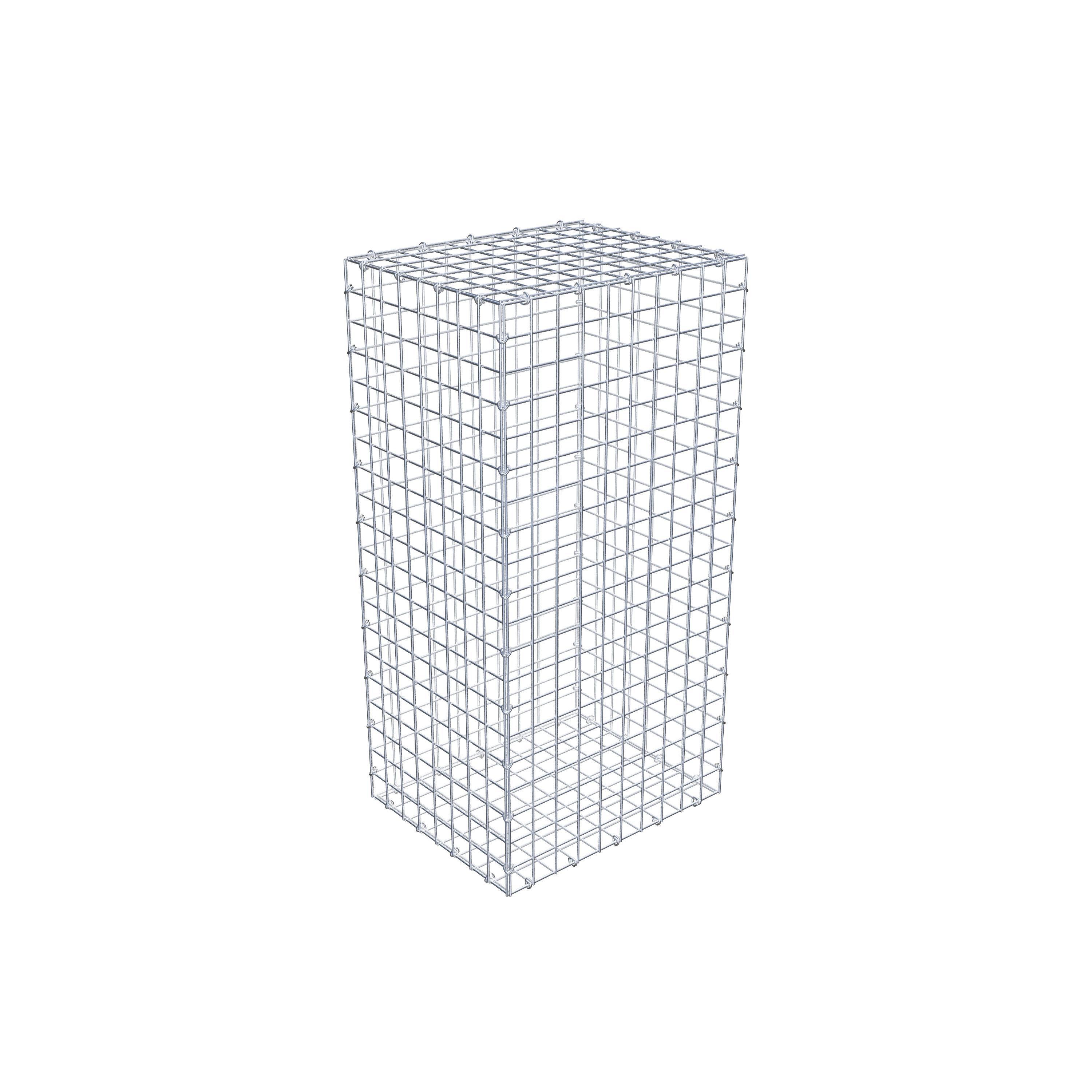 Gavión de acero galvanizado 100x40x50cm (LxAxP), malla 5 x 5cm, Anillo en C, jaula metálica para muro o jardín - 3