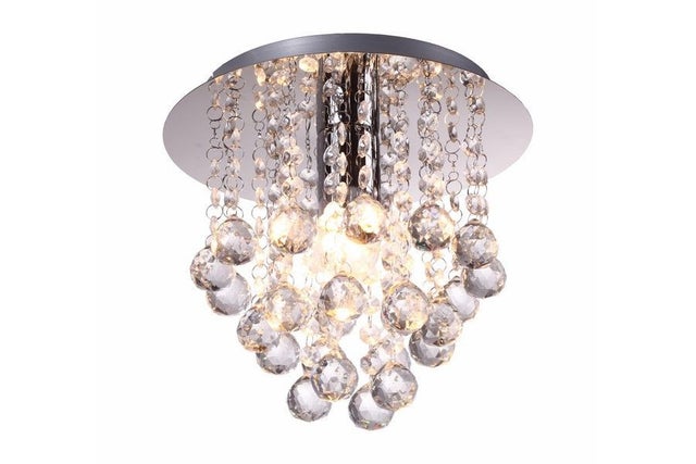 Lampa sufitowa wisząca London Crystal chromowana 1xE27x60W kryształowa wym: 22 x 25 x 25 cm metal Reality