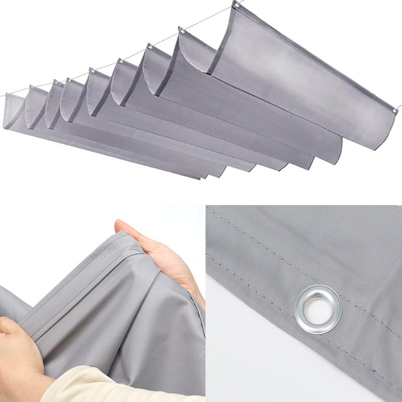 Toldo retráctil con forma de ola, 200 x 300 cm, impermeable y resistente a los rayos UV, tejido para exteriores, color gris claro. - 4