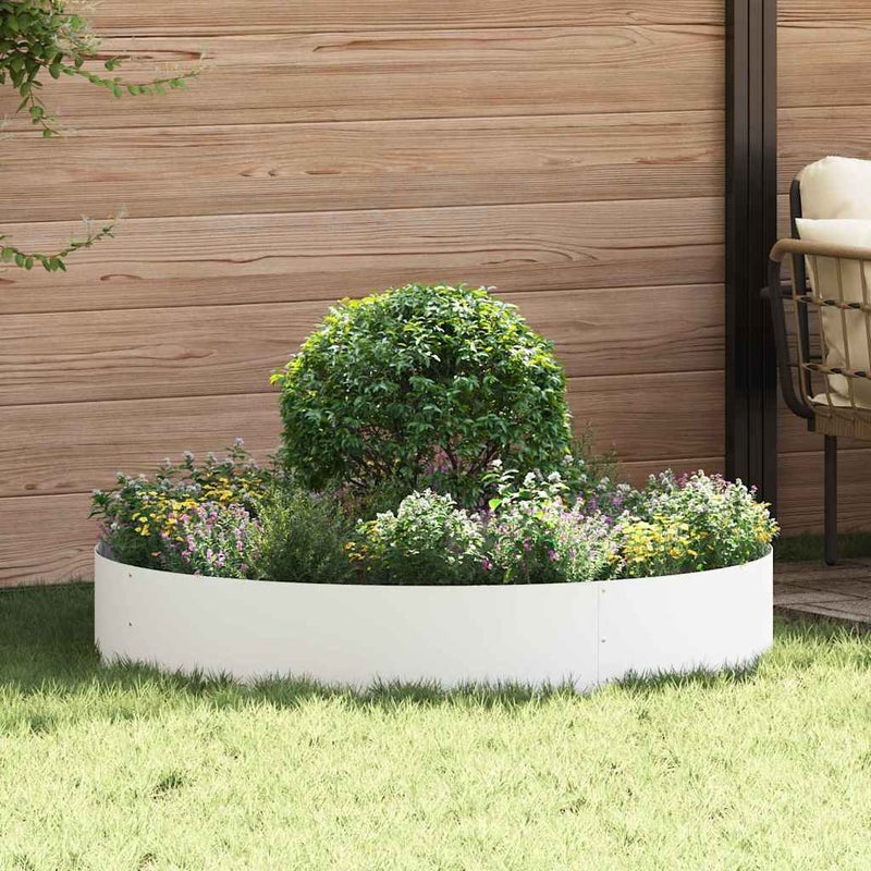 Pierścień doniczki 5 pcs Biały 120 x 120 x 20 cm vidaXL