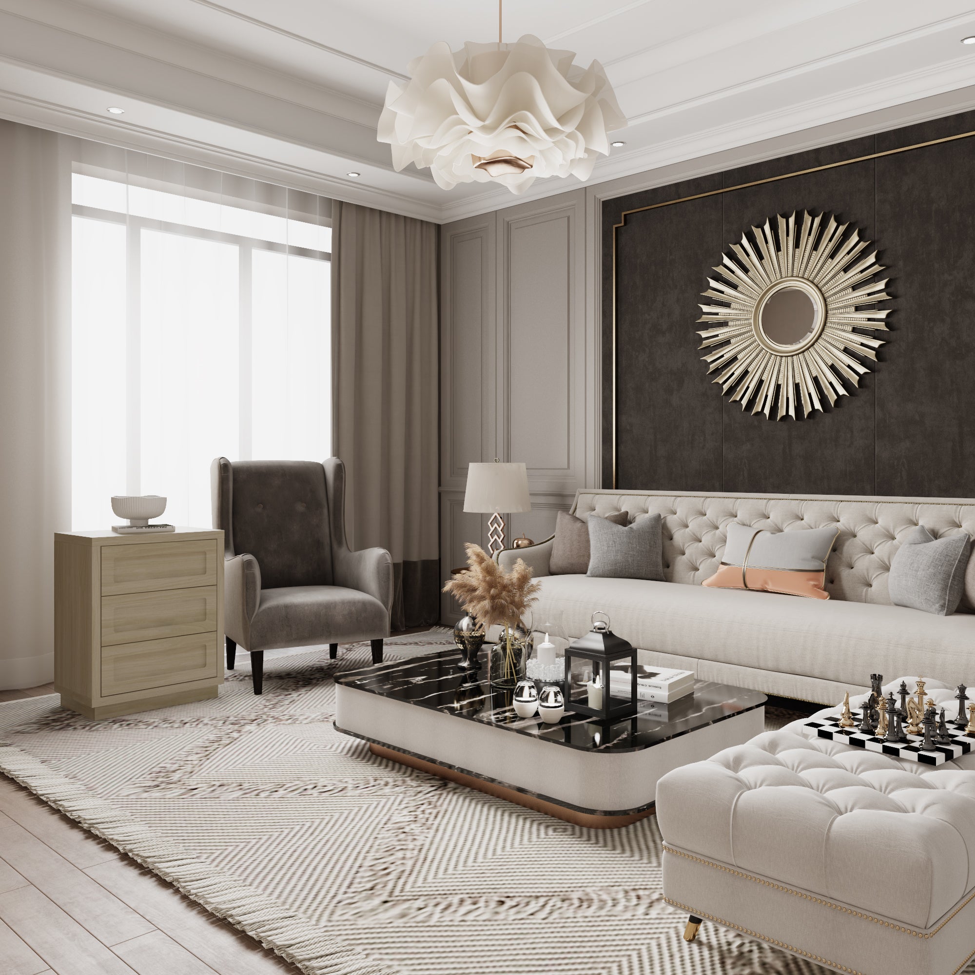 Table de Chevet avec 3 Tiroirs pour Chambre, Petite Commode avec Aspect Bois, 60 x 40 x 76, Gris - 6