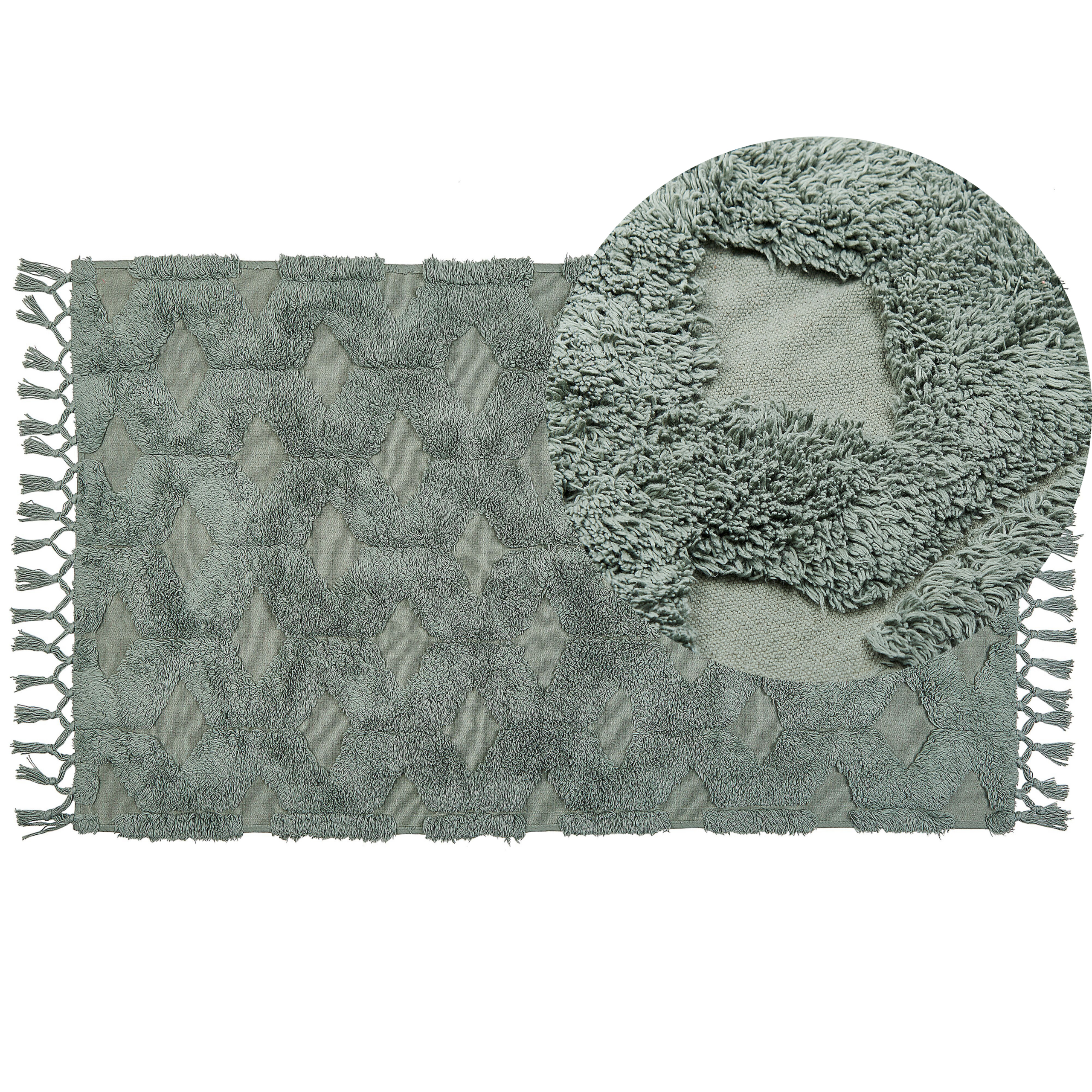 Covor KARS Verde 80 x 150 cm Bumbac
