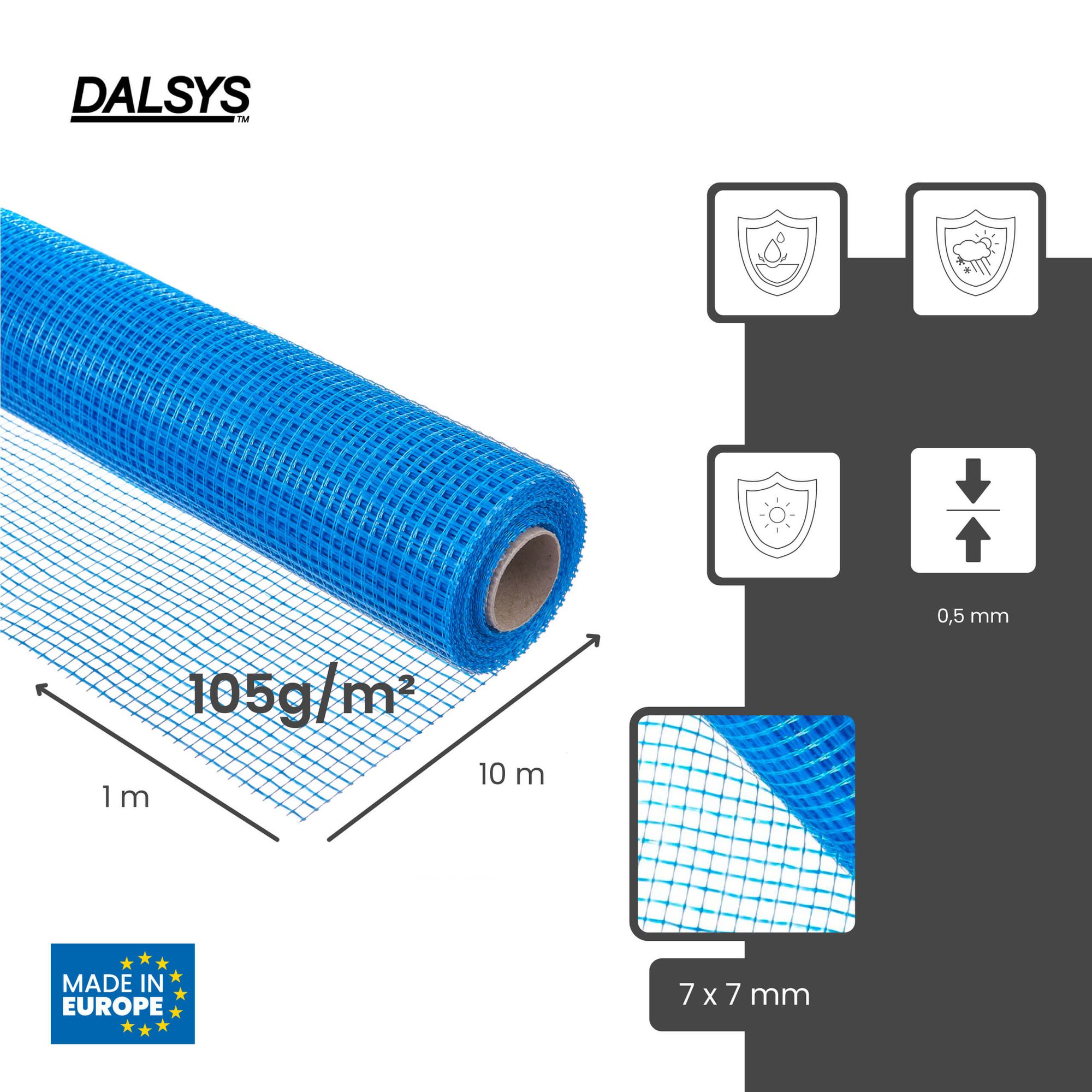 Treillis d'armature fibre de verre Dalsys 10m² x 10m x 1m bleu - 2