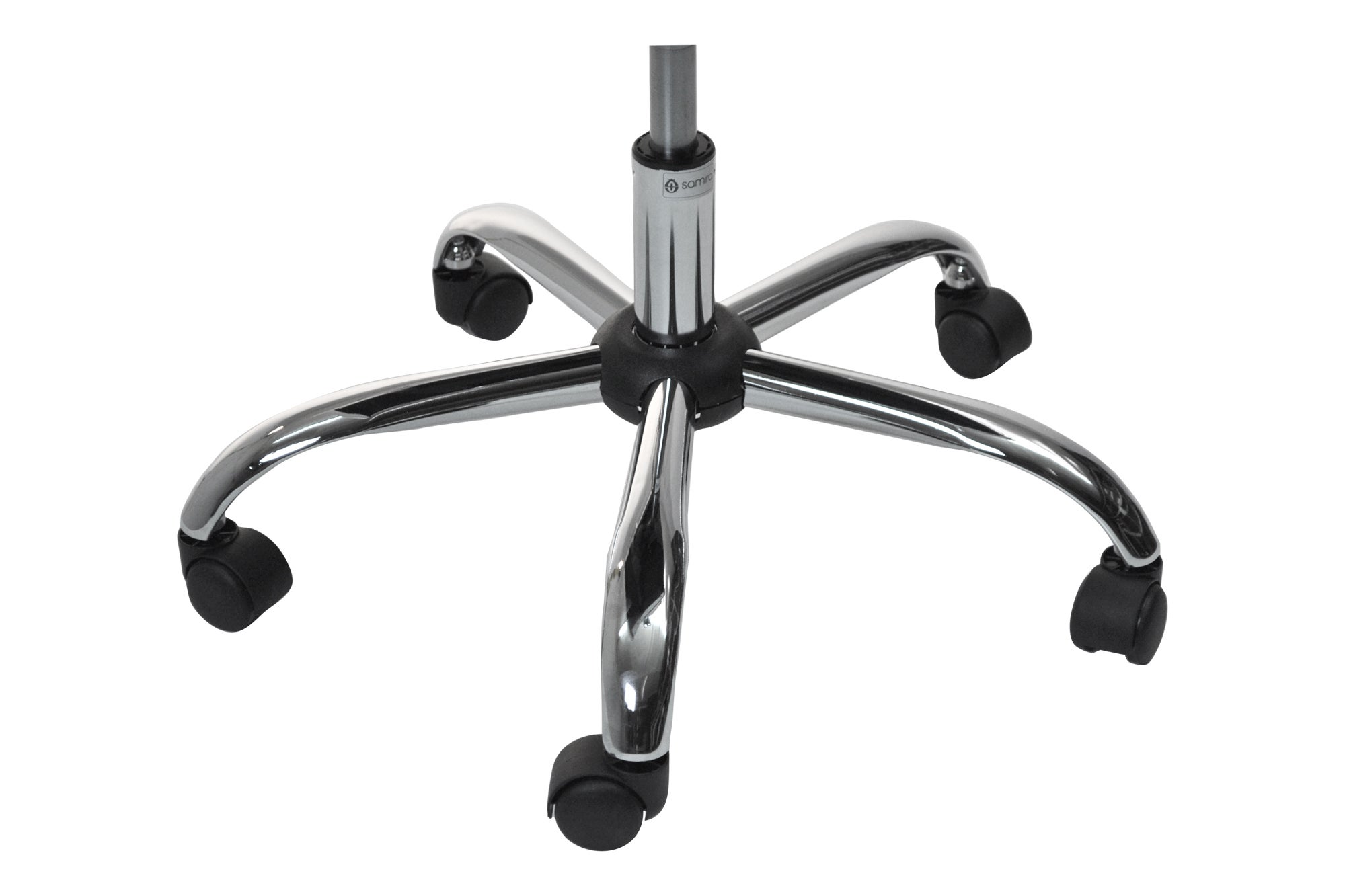 Sedia da ufficio direzionale, poltrona operativa in tessuto traforato e ecopelle bianca - 7