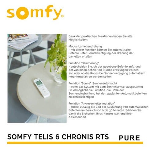 Somfy - Télécommande Telis 6 Chronis RTS Pure - Avec Programmation horaire - 5