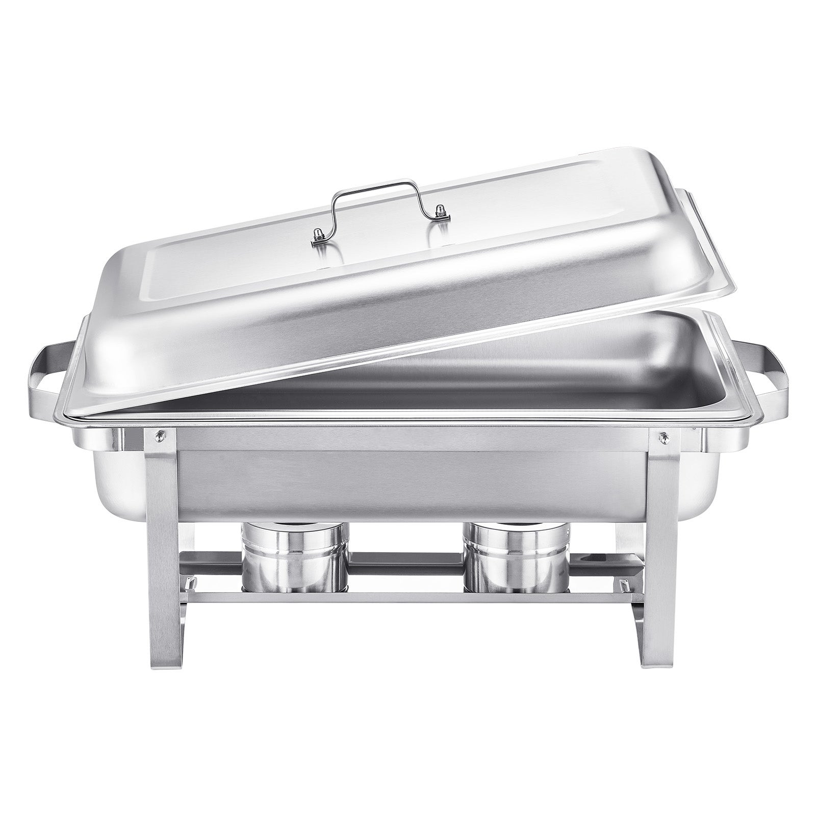 Ensemble buffet de réchauds SucceBuy 8 pintes,lot de 2,avec 2casseroles pleine grandeur,réchaud rectangulaire avec couvercle,bac à eau,support - 3