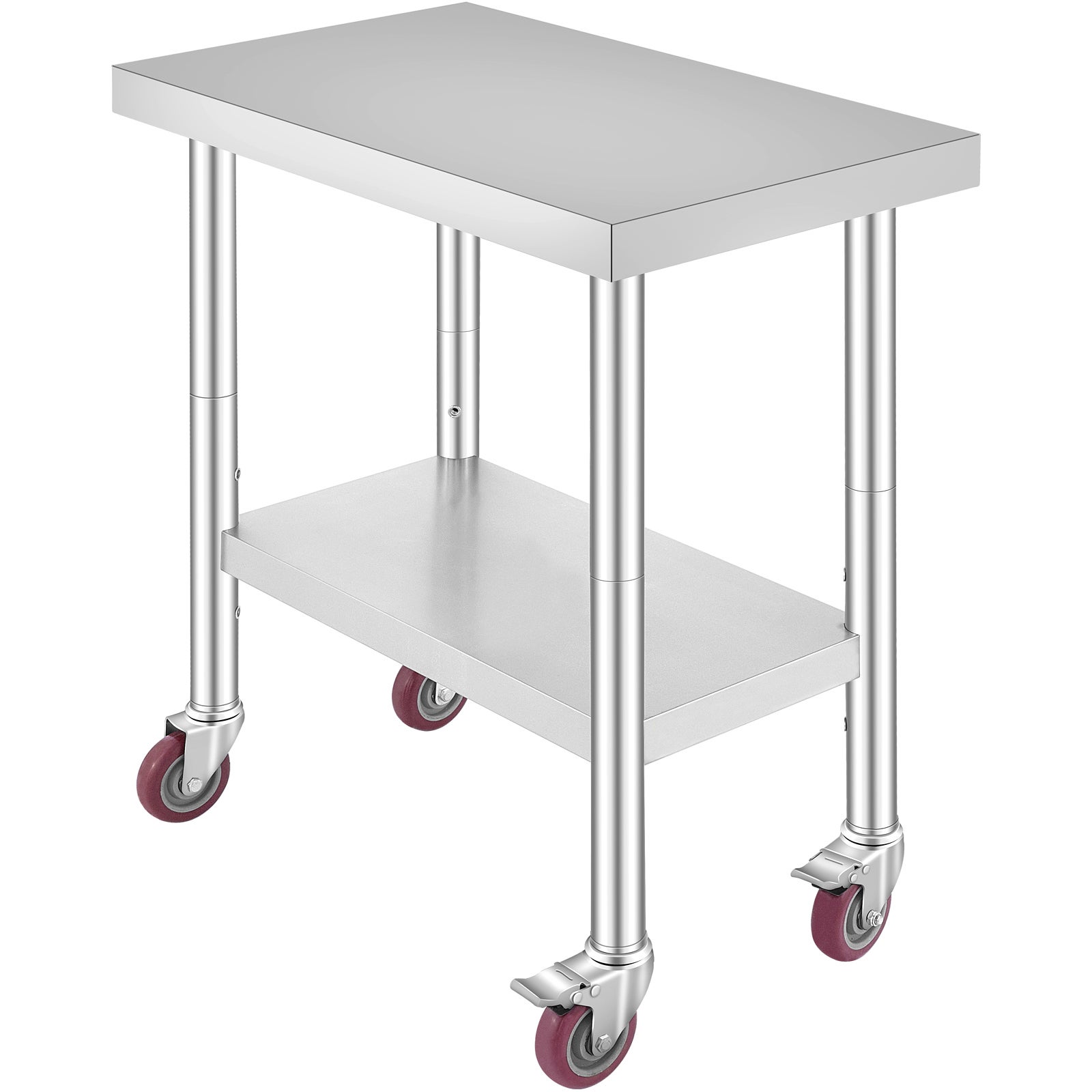 Tavolo lavoro in acciaio inox SucceBuy 30x18x34 pollici,capacità di 700 lb,4 ruote,3 altezze regolabili Tavolo per preparazione cibo per cucina - 3