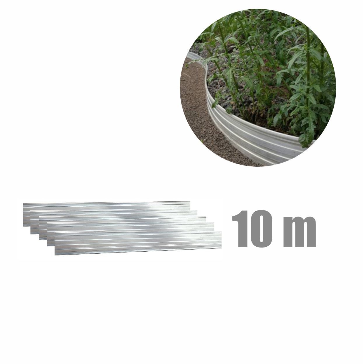 Bordo Aiuola In PVC Bradas OBRB78TYP2 - 1 Metro, 78 Mm - Nero, Resistente Per Prato E Giardino