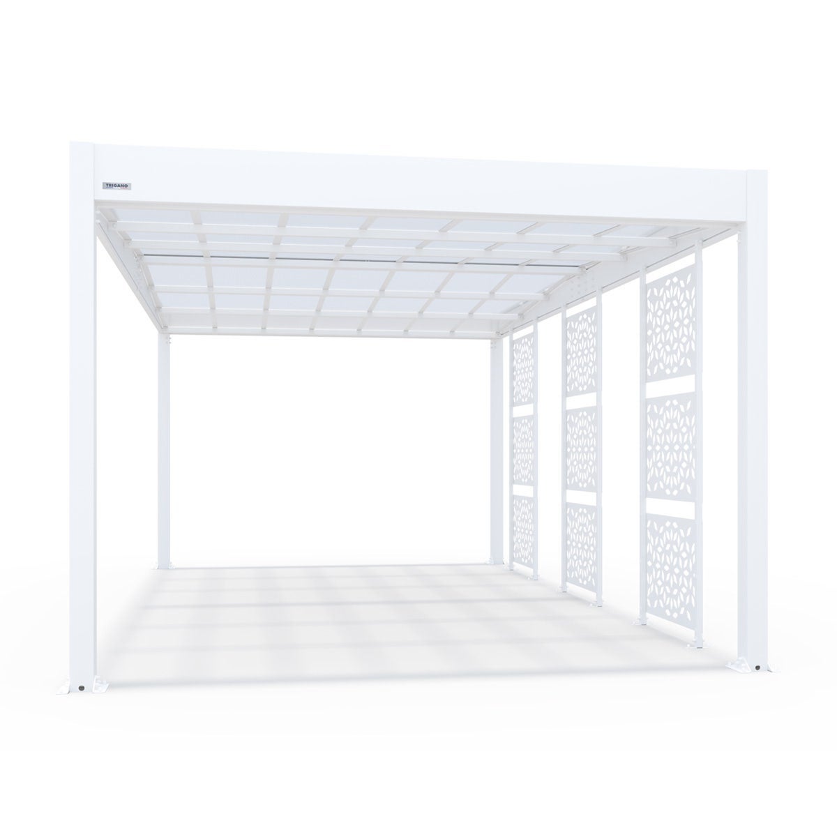 Carport aluminium Blanc Trigano - LIBECCIO + 3 claustras - 16 m² - Fabriqué en France - 3