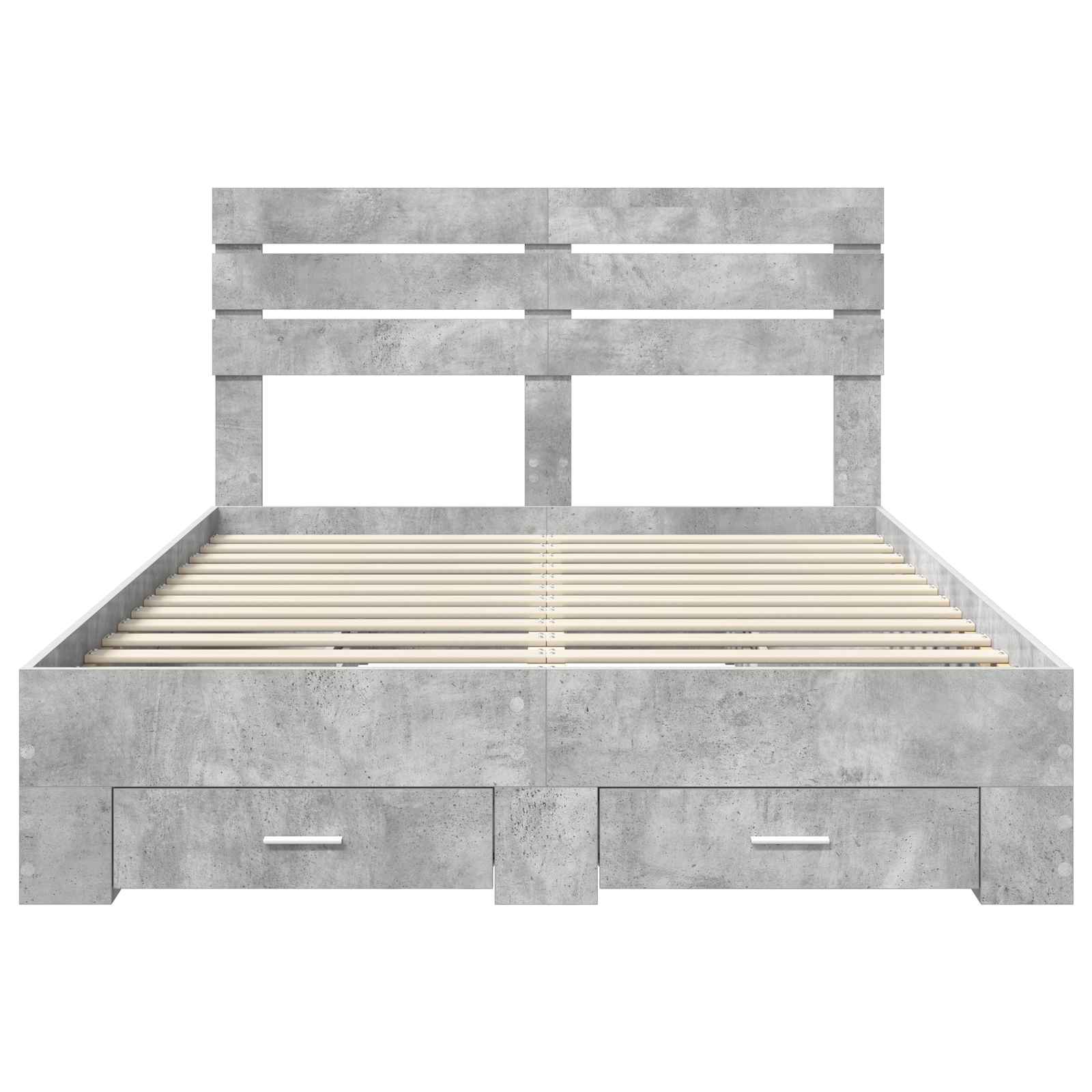 Cadre de lit gris béton 140 x 200 cm en panneau de bois - 8