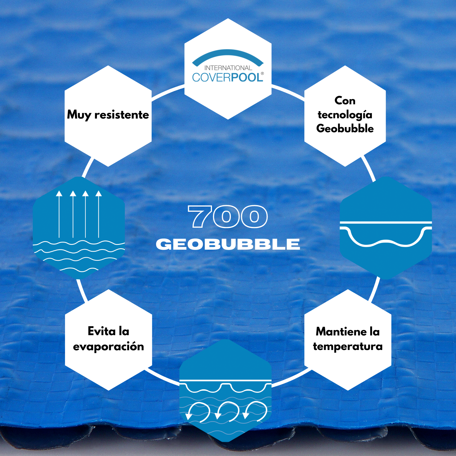 Bâche thermique 700 microns Geobubble de 5,5 x 3m sans renfort - 3