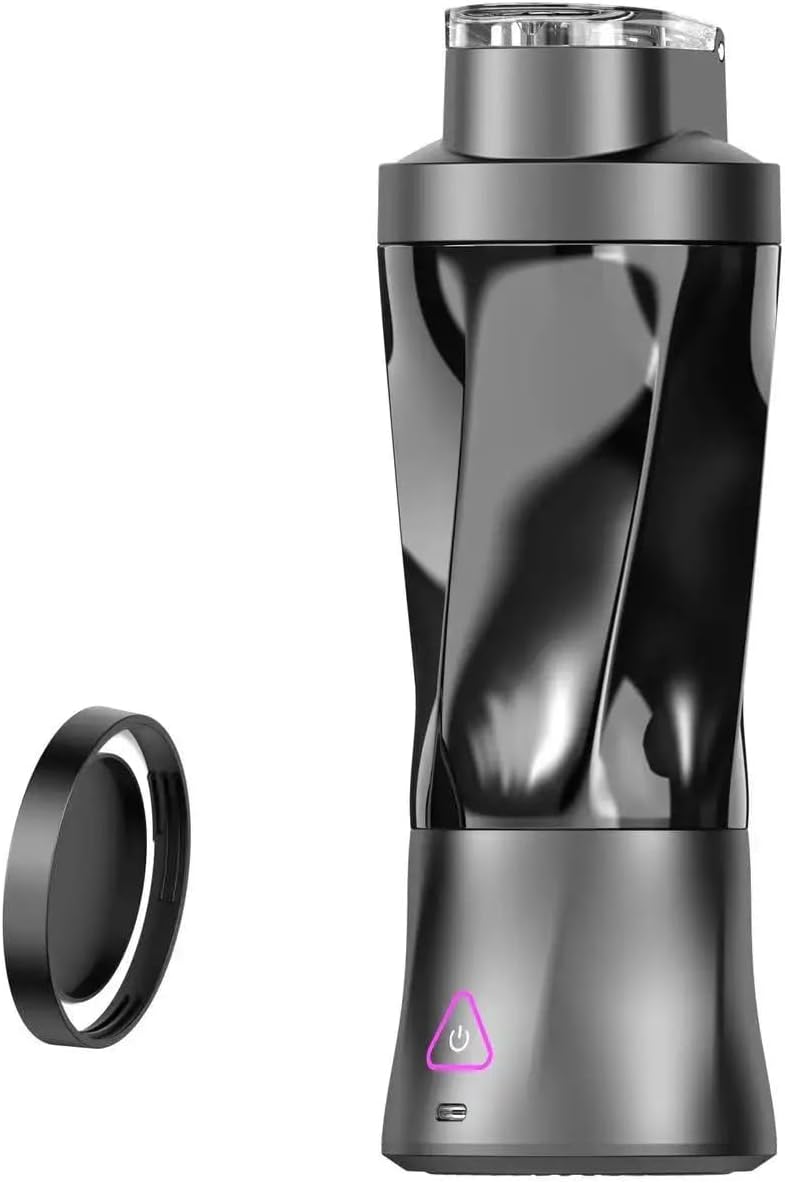 Przenośny, bezprzewodowy blender, pojemność 590 ml, bez BPA, szczelna pokrywka ze słomką, ładowany przez USB-C.