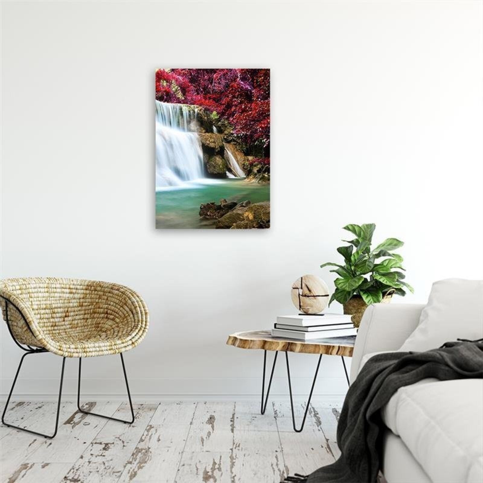 Tableau bois cascade nature paysage - 80 x 120 cm - 4