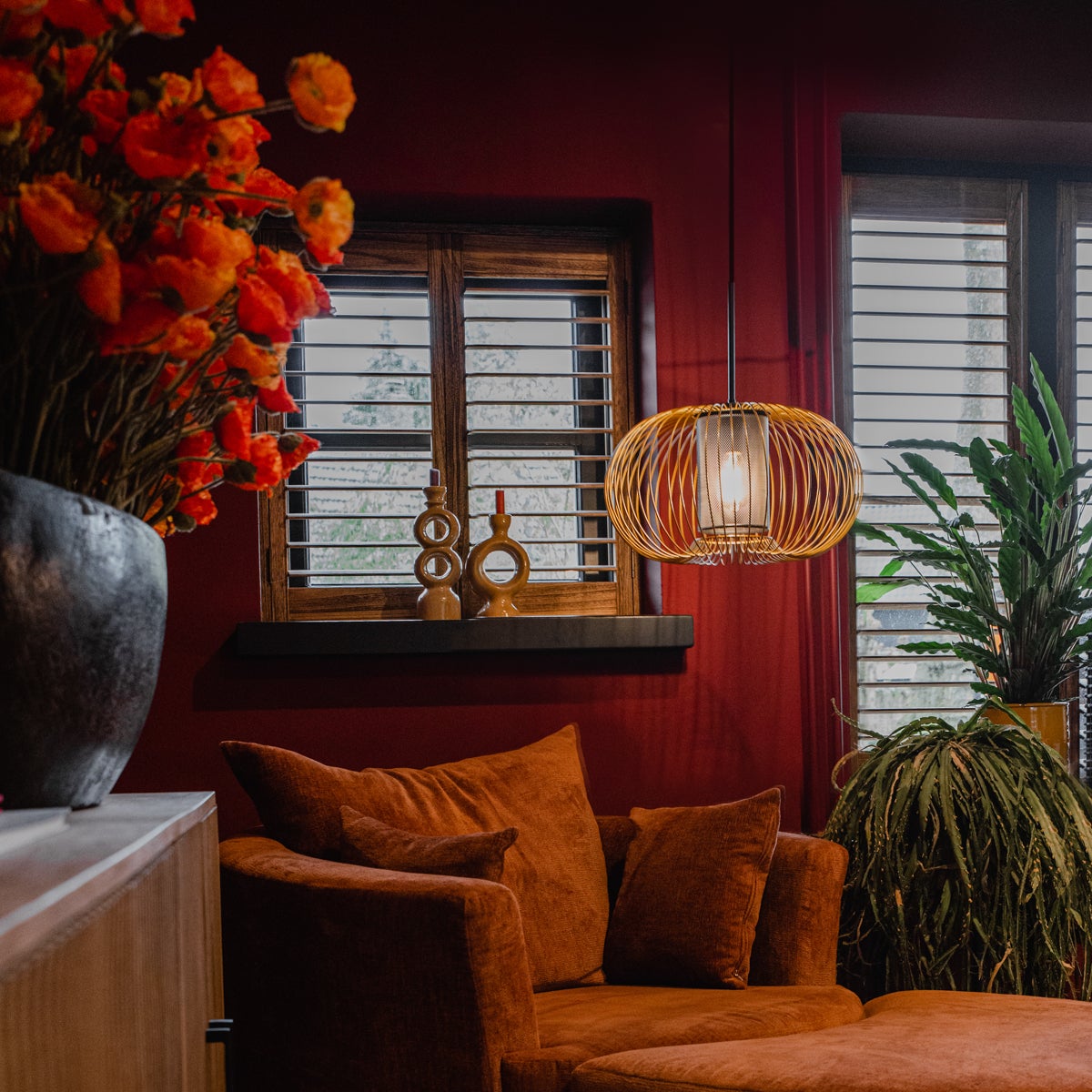 Lámpara colgante de diseño dorada con negro 50 cm - marnie