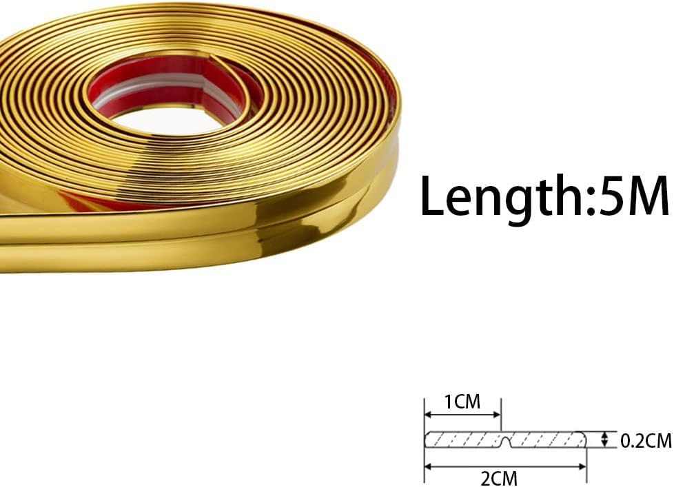 5M Cornière PVC,1x1cm Revêtements d'angle Autocollant Plinthe Souple Protection d'angle Bordure d’angle de Mur Bande Décorative pour Plans de Travail. - 2