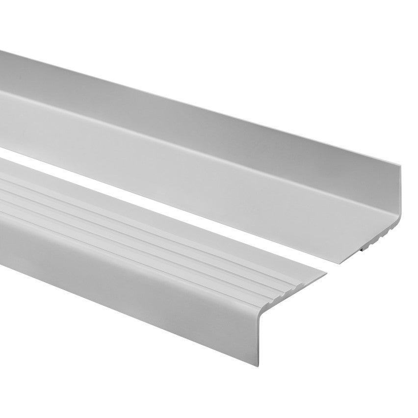 Profil schodowy 30x27 mm PVC na krawędzie stopni, antypoślizgowy - 150 cm, szary