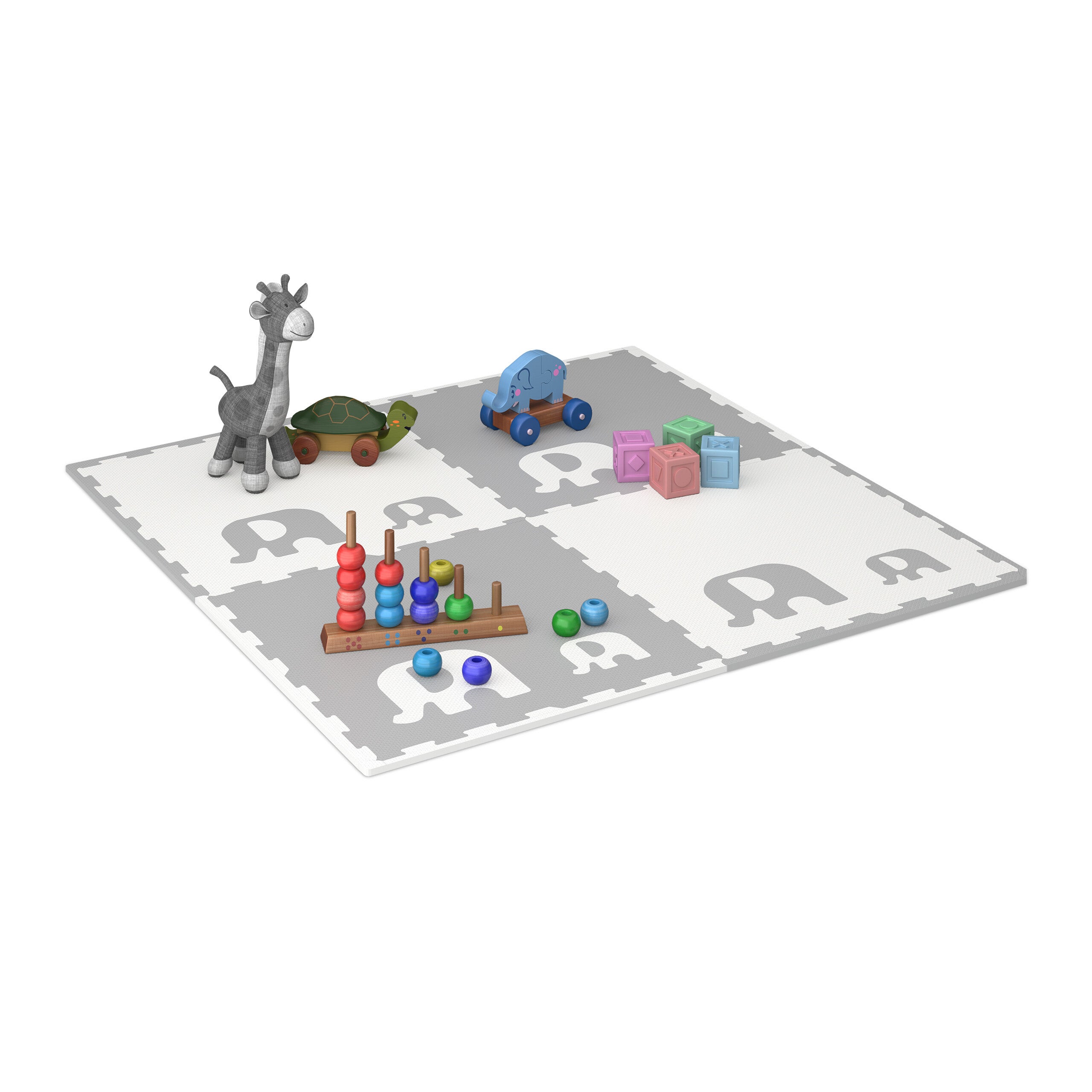 Relaxdays Tapis de jeu, puzzle, 12 pièces, avec bordure, motifs éléphants, en mousse, sans Relaxdays Tapis de jeu, puzzle, 12 pièces, avec bordure, motifs éléphants, en mousse, sans