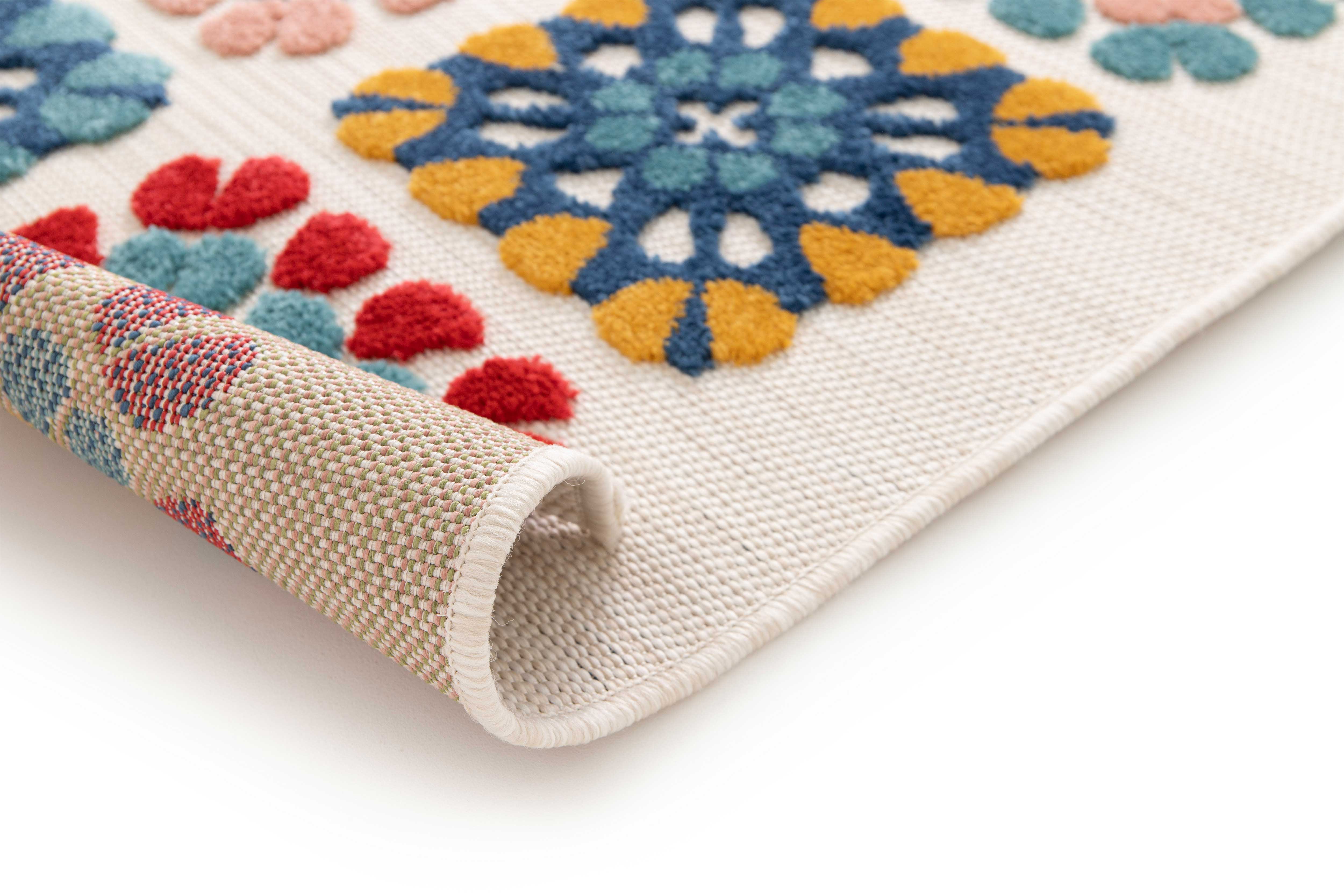 Tapis extérieur multicolore rectangulaire l.160 x L.230 cm MILA géométrique avec relief - ATTICGO - 3
