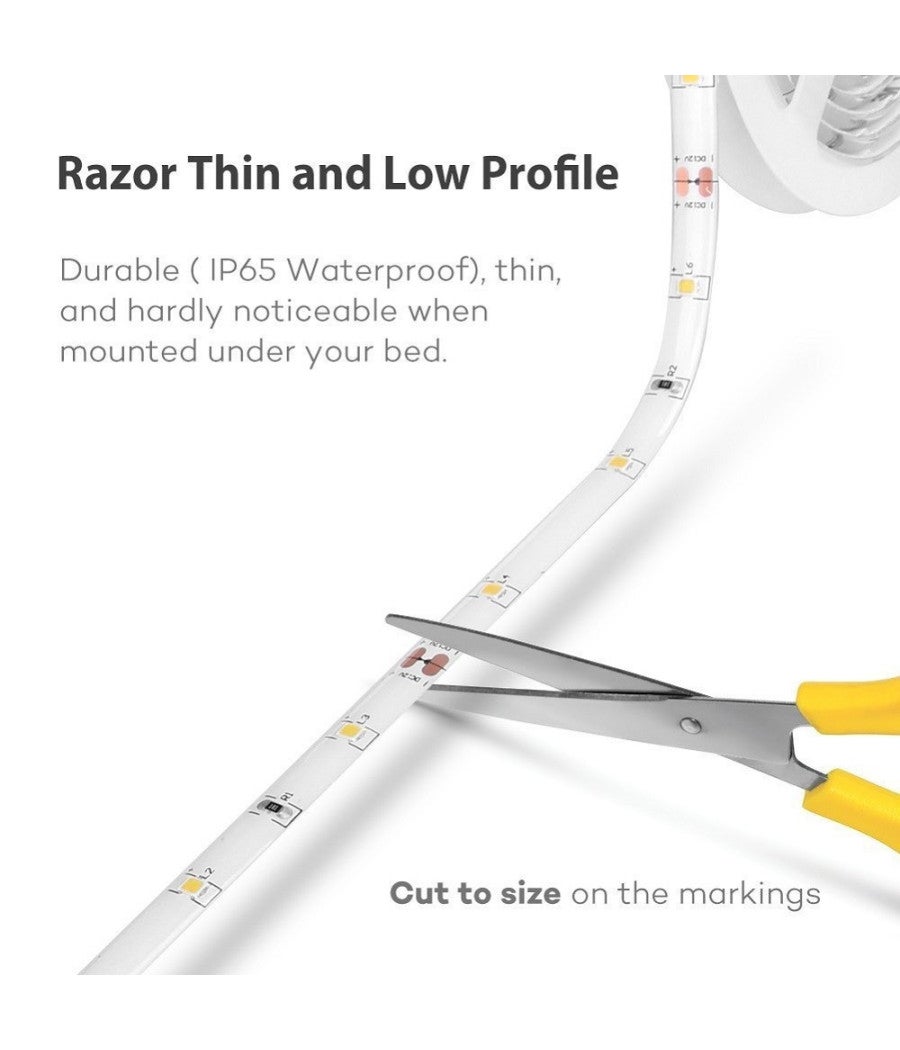 Trade Shop - Striscia Led Con Sensore Di Movimento Luce Bianca 6000k 1mt Armadi Letto - - 5