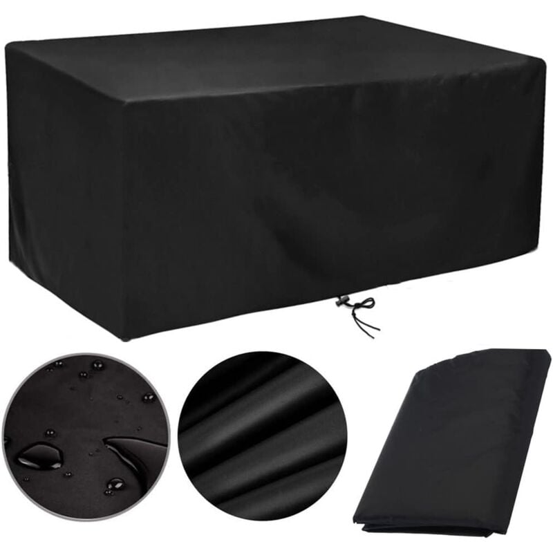 Pokrowiec na stół ogrodowy, pokrowiec na meble ogrodowe 170x94x70cm, prostokątny, wodoodporny, ochronny, zewnętrzny, z tkaniny wołowej, z filtrem UV