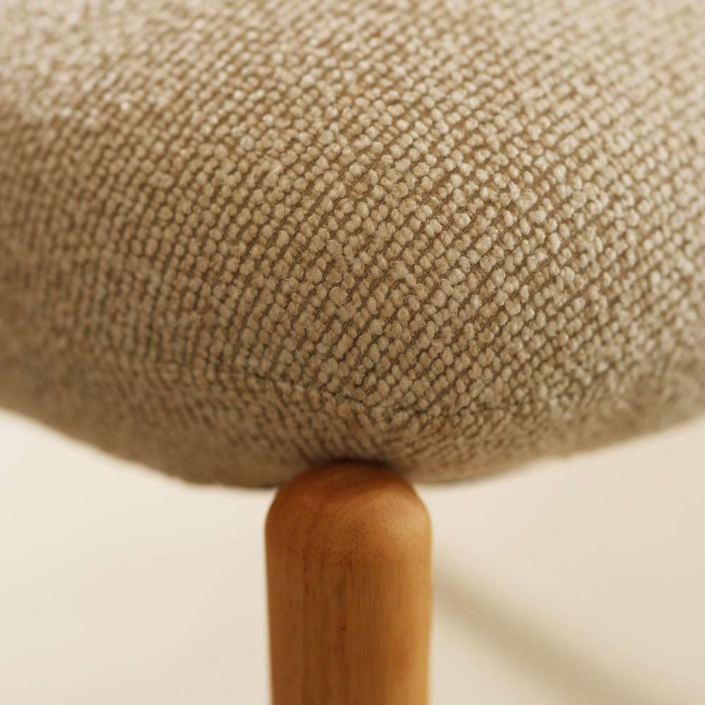 Chaise en bois design Frank avec assise rembourrée, confortable et robuste, style moderne minimaliste, Beige - 5