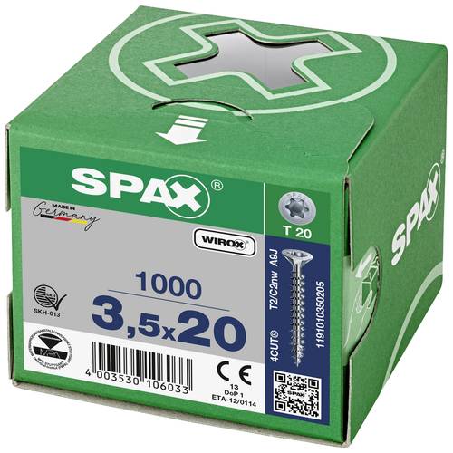 Vis a bois galvaniséesSPAX SeKo T-STAR plus 3,5x 16 zn HP (Par 1000) - 3