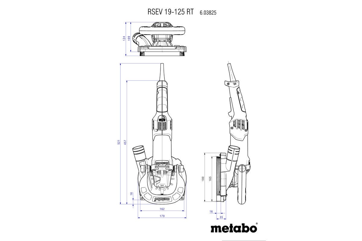 Ponceuse de rénovation metabo rsev 19-125 rt + meule boisseau diamantée matériaux abrasifs - 603825720 - 5