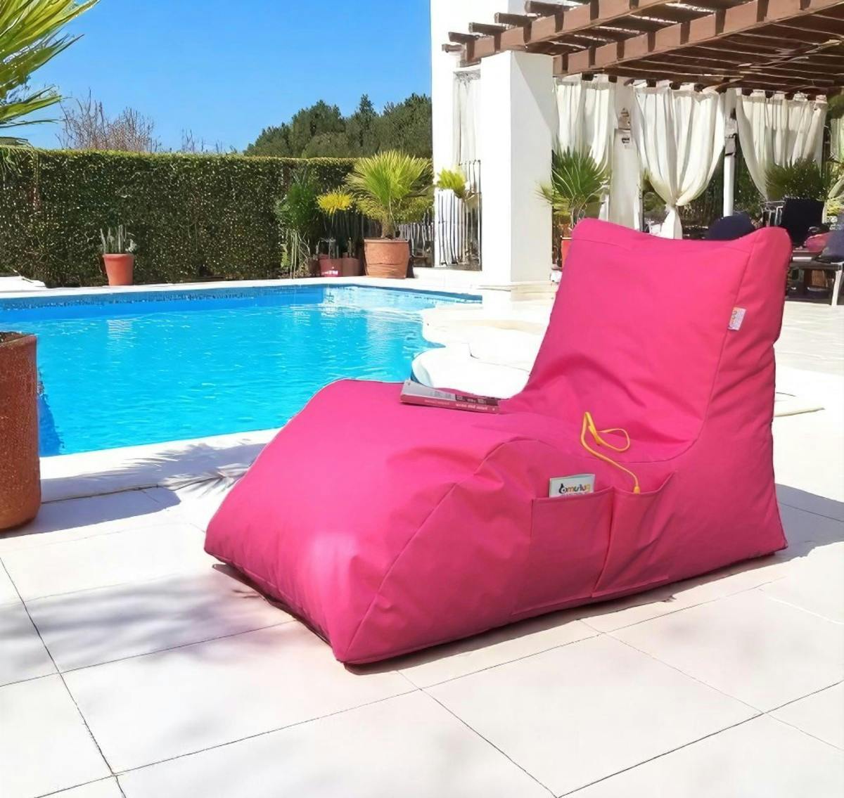 Pouf Bain De Soleil - SoleiStorm™ Résistant aux UV et à l’eau Olefin Bleu Marine main image 1