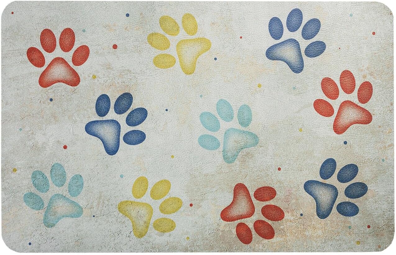 Felpudo de goma reciclado 50x70 cm sostenible impermeable antideslizante rectangular bajo cuenco perro gato dib_a