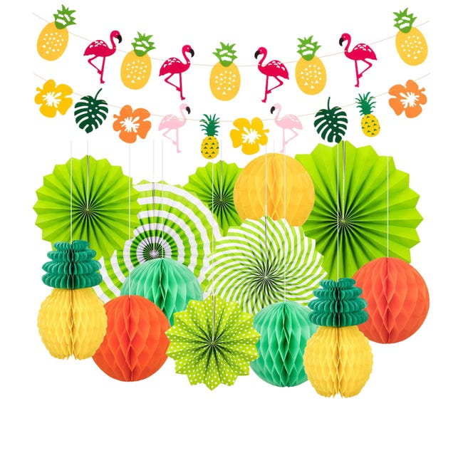 Lot de 30 décorations de fête hawaïennes Tiki - Décorations de fête tropicales Luau - Tourbillons à suspendre - Décorations de fête Aloha - Fleur de Lot de 30 décorations de fête hawaïennes Tiki - Décorations de fête tropicales Luau - Tourbillons à suspendre - Décorations de fête Aloha - Fleur de
