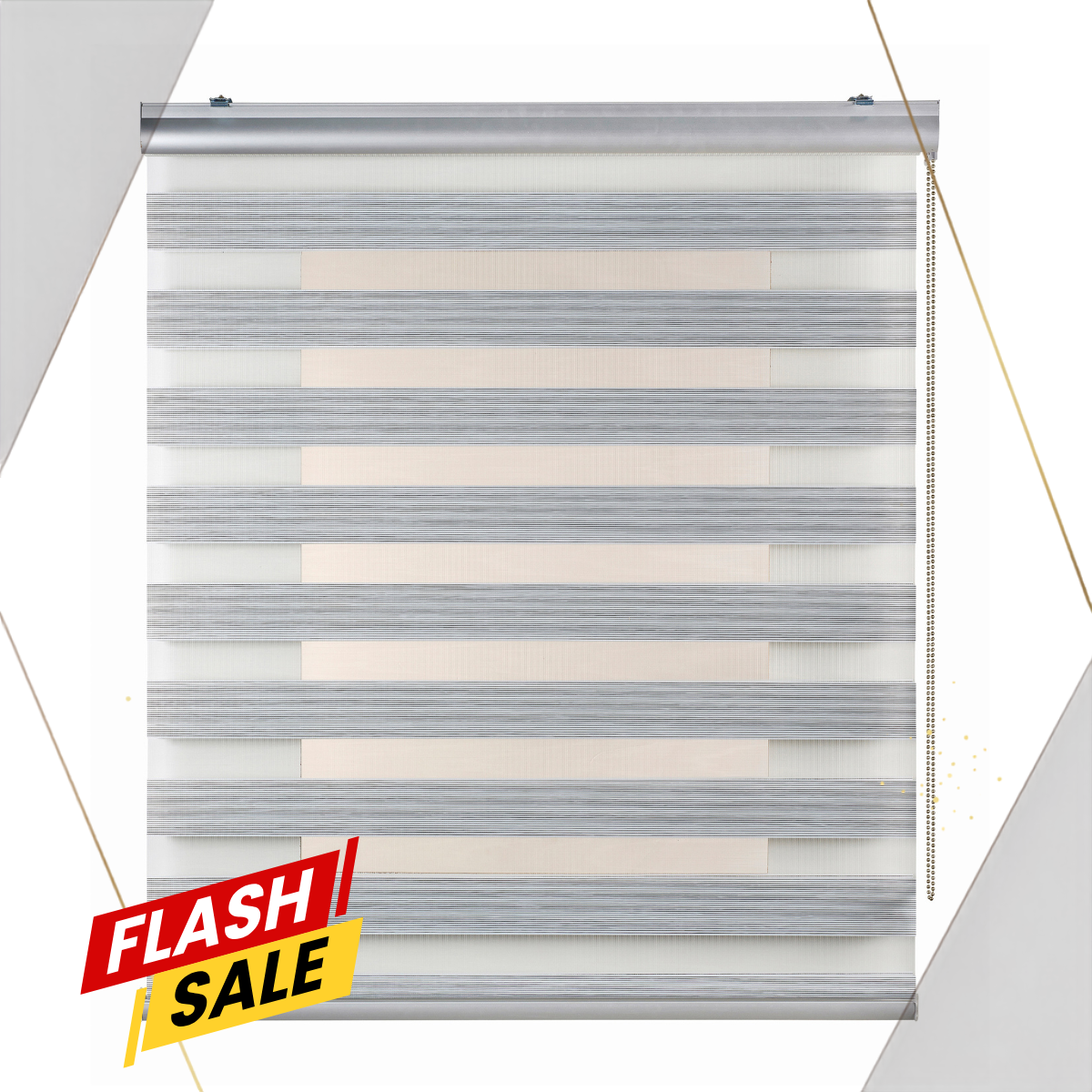 Roleta Dzień i Noc Premium, z aluminiowym wykończeniem, szara, 180x250cm