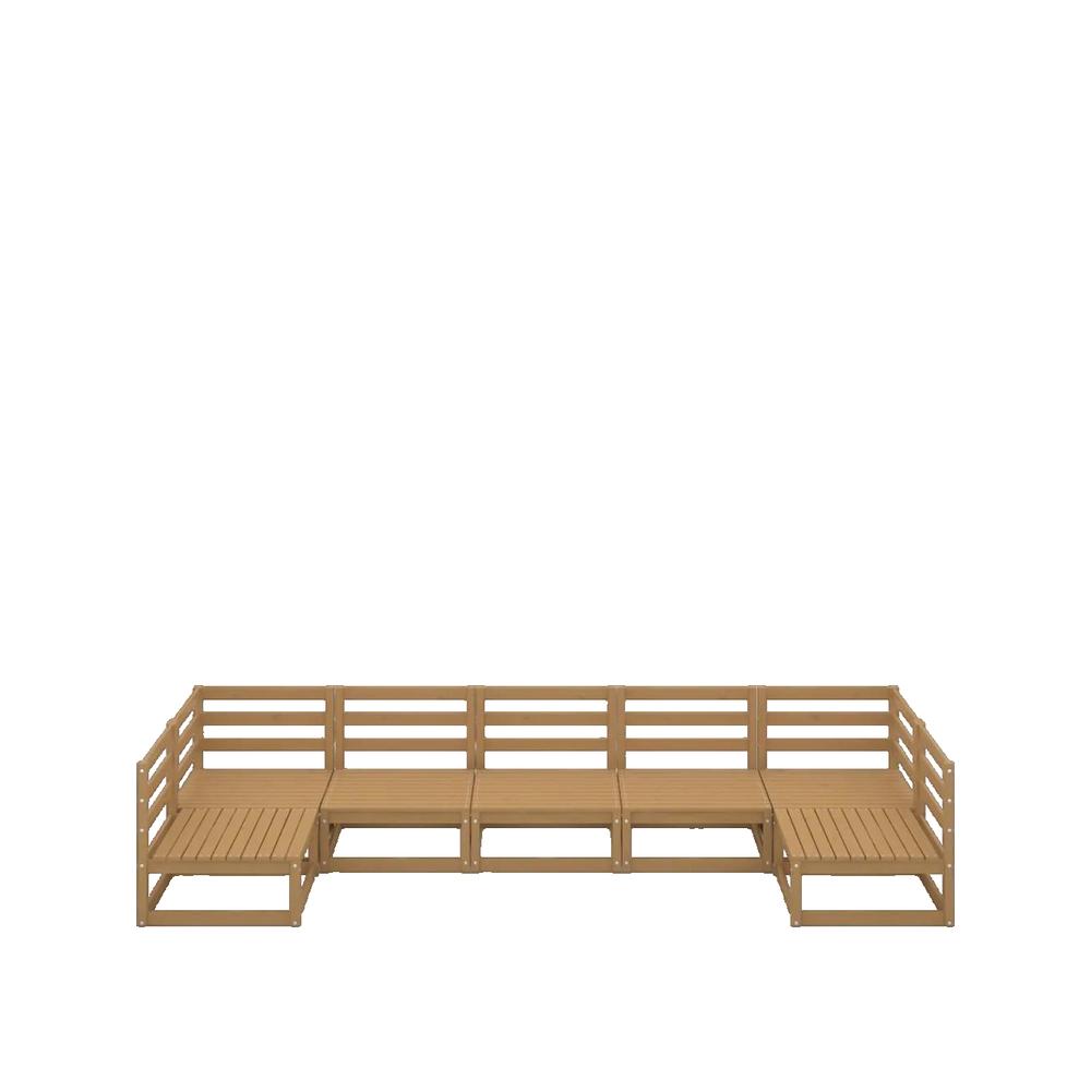 Salon bas de jardin en Bois Marron 6 personnes - 3