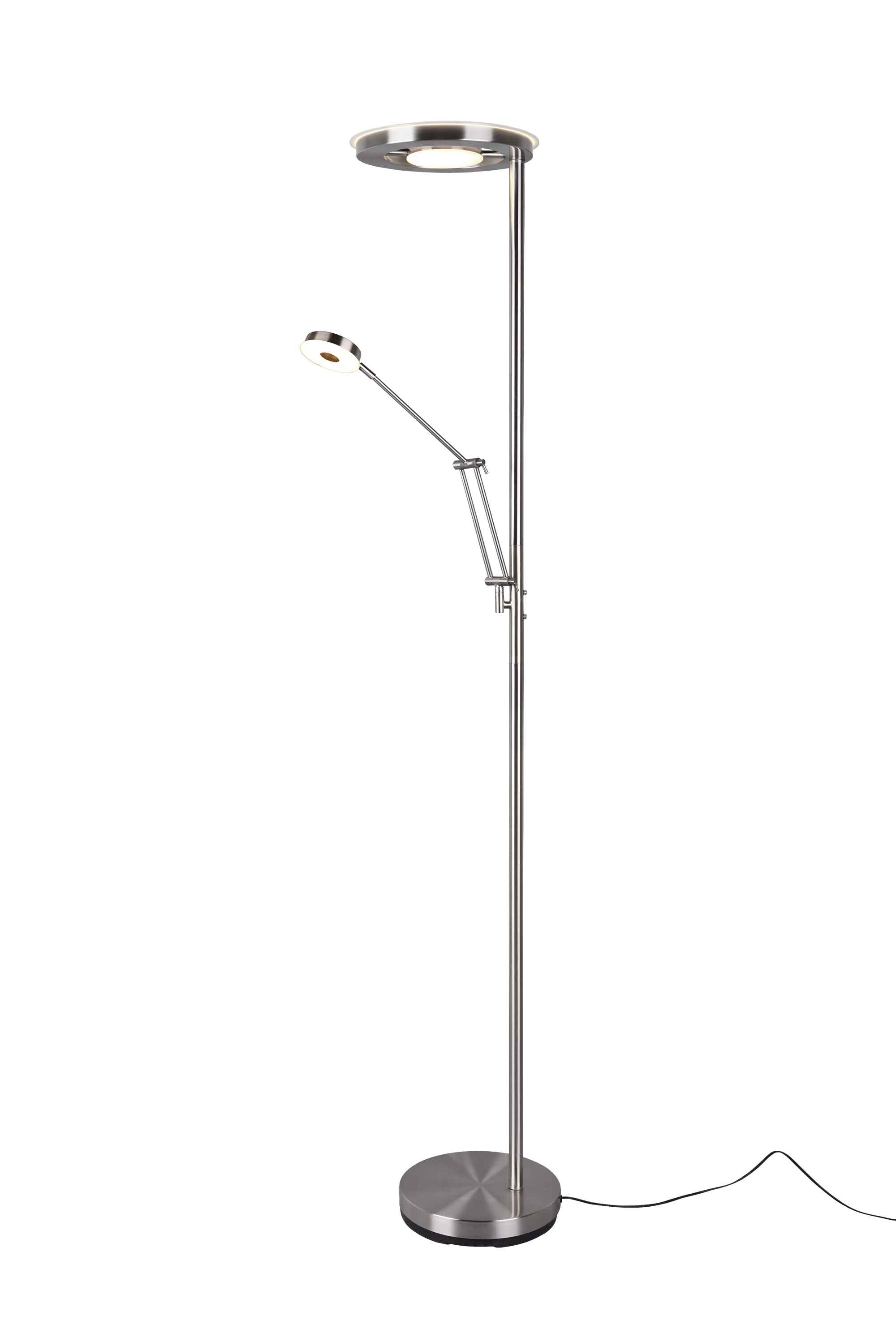 Lampa podłogowa stojąca Barrie srebrno-biała LED 38W 2700K - 4000K 4600lm wym: 181 x 30 x 30 cm metal Trio