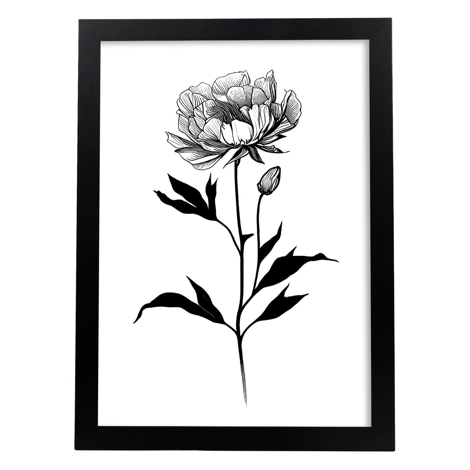 Tableau Fleurs Pivoine Vintage - Peinture à L'Huile Sur Toile 40.6x61 Cm - Décoration Murale Cottagecore, Dark Academia - 9
