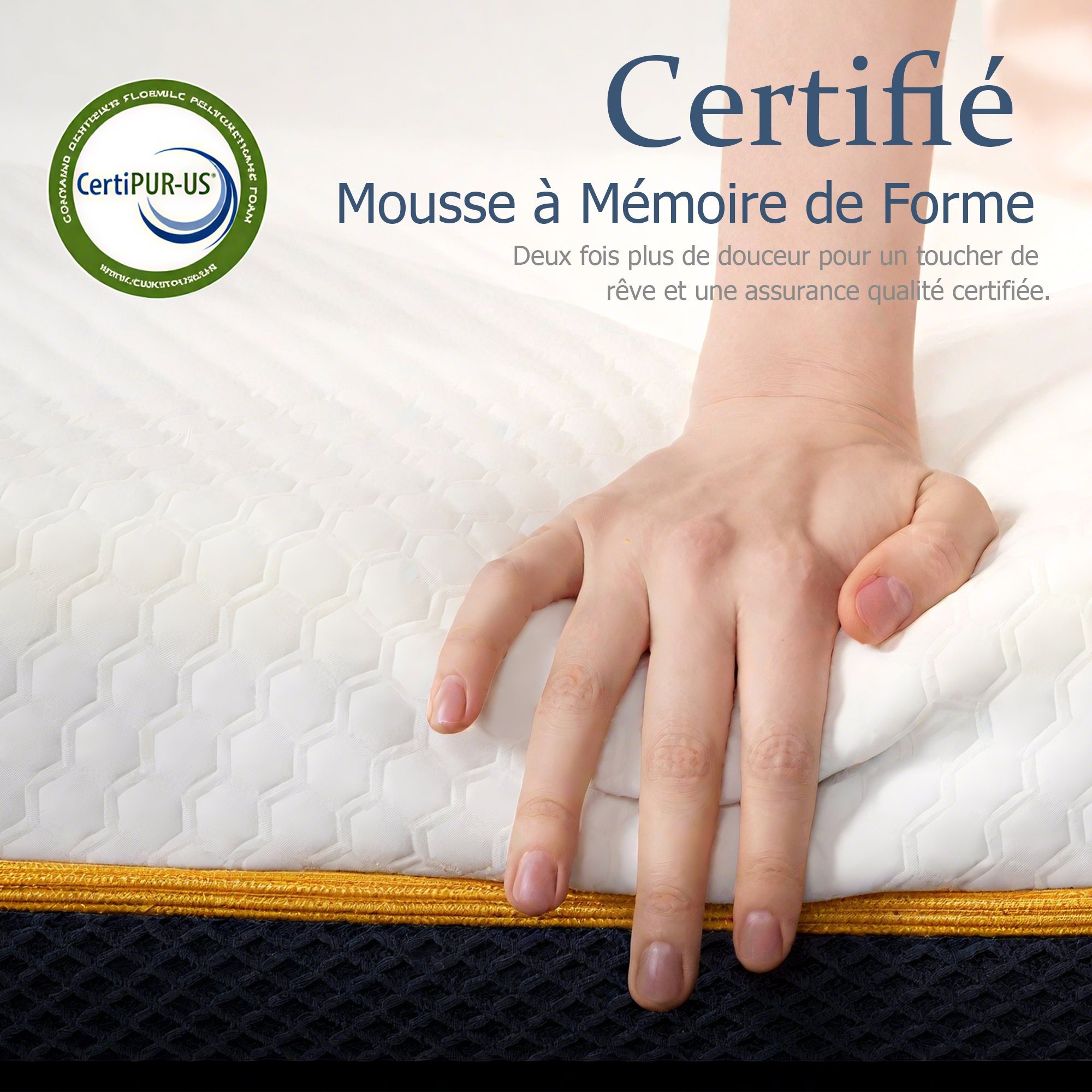 DEWINNER Matelas pour adulte 90 x 190 cm, épaisseur 21 cm (mousse à mémoire de forme + fibres de charbon de bambou) - 8