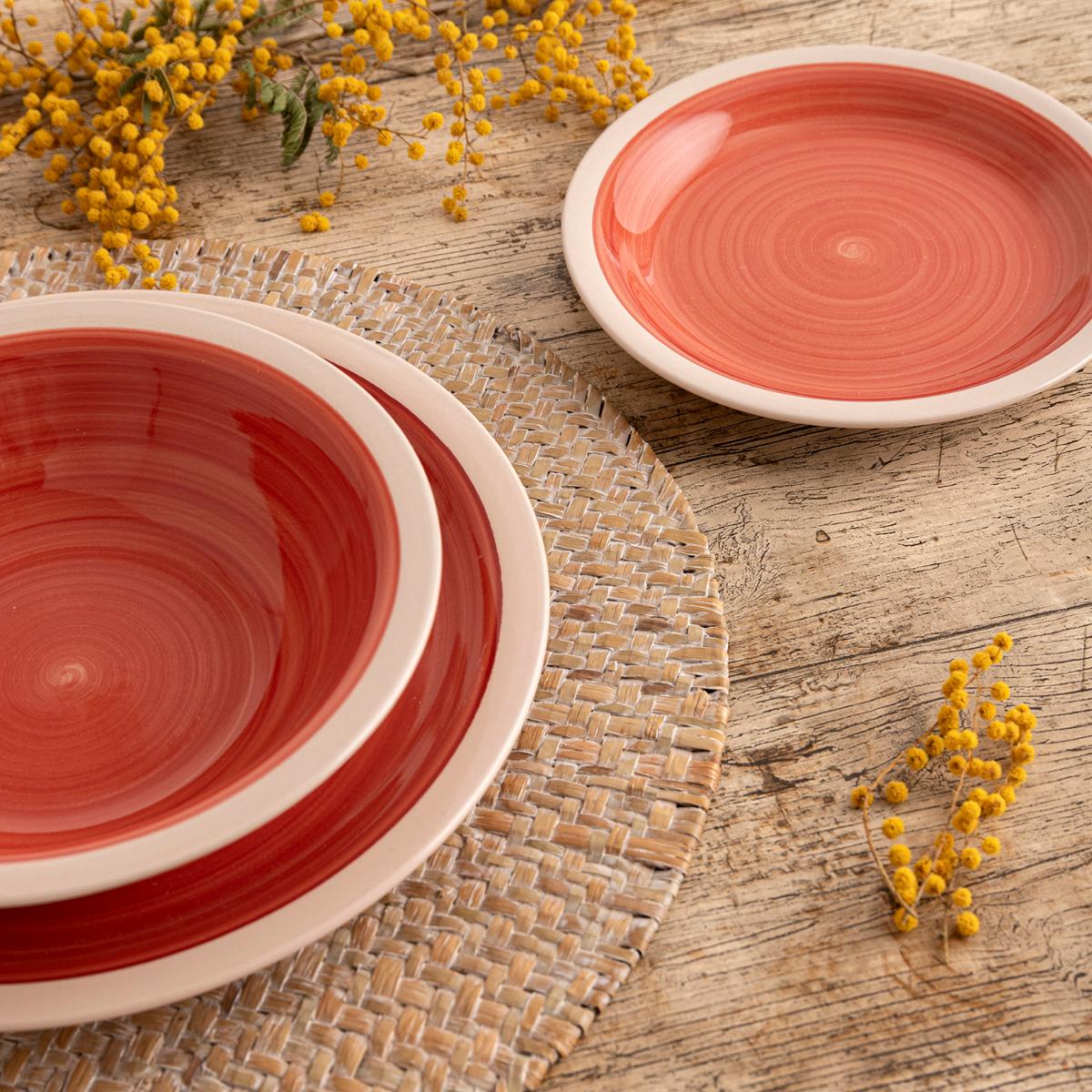 Vajilla Cerámica 18 Piezas 6 Personas Quid Calypso - Rojo Apto Microondas - 3
