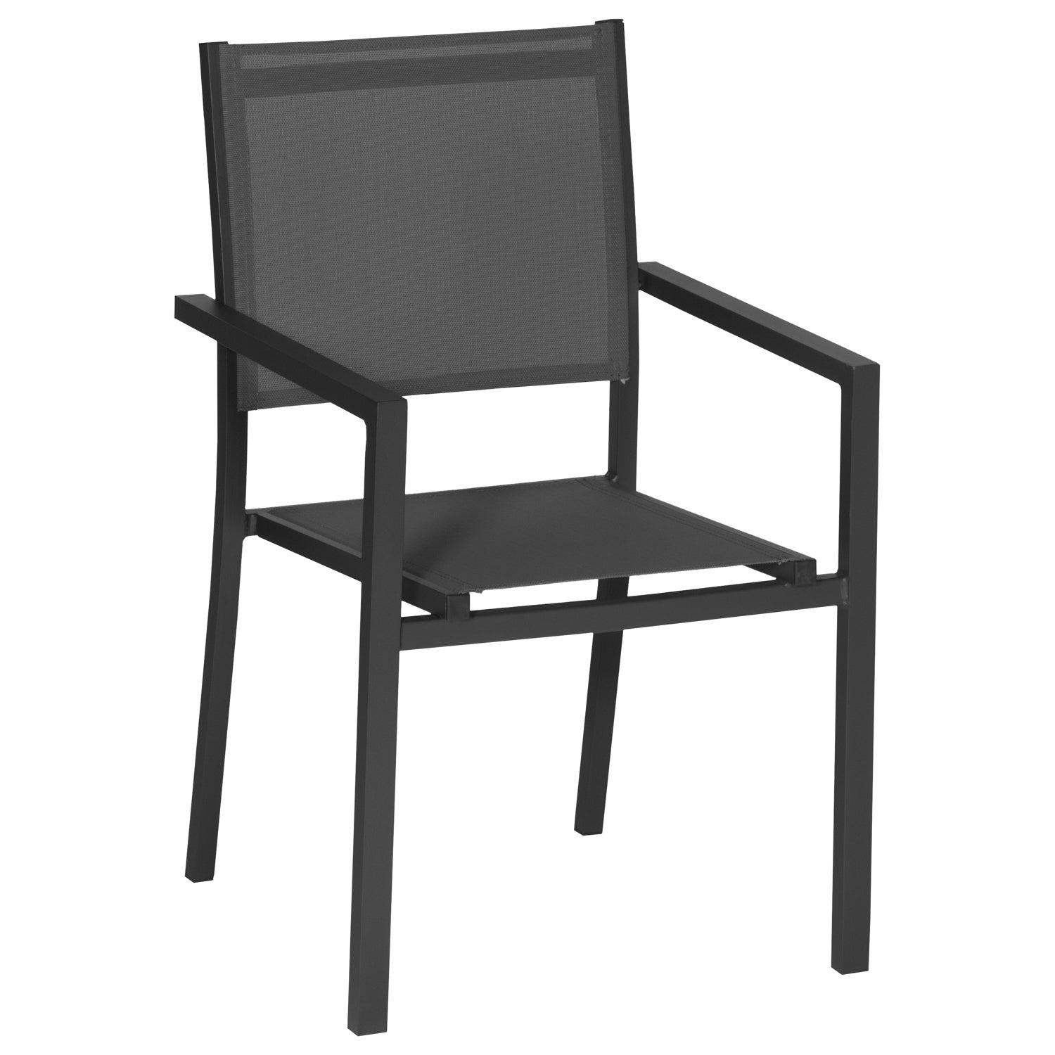 Salon de jardin 6 places gris et aluminium anthracite BERGAMO - 4